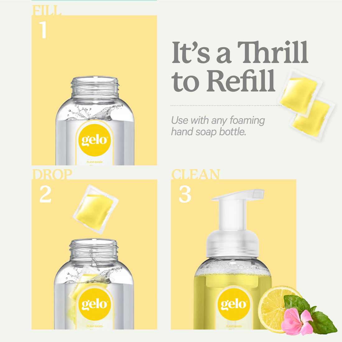 Foaming Hand Soap Refill Starter Kits from Gelo A Cleaner Clean! Gelo Products